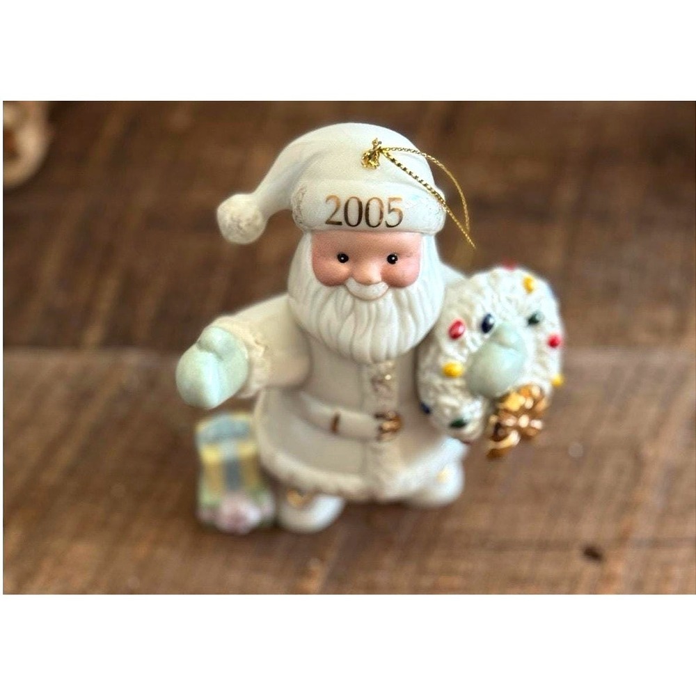 2005 Lenox Greetings From Santa Ornament 24K Gold Accent Cottagecore Home Decor - Picture 7 of 11